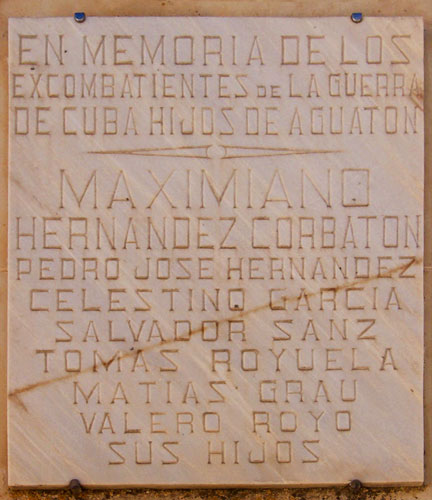 Los excombatientes de la Guerra de Cuba de Aguatón